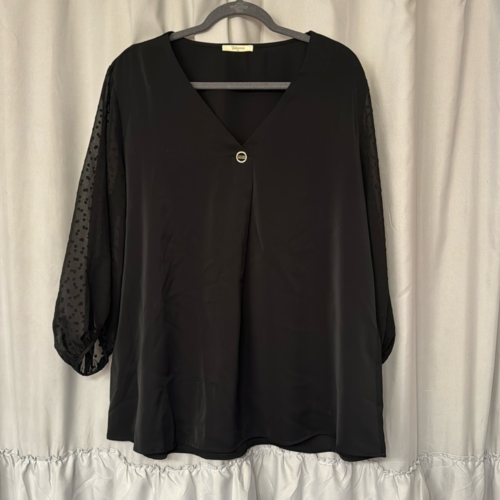Black flowy blouse for women